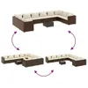 11-tlg. Garten-Lounge-Set mit Kissen Braun Poly Rattan - Produktbild-Vorschau 6