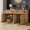 MODFU Sideboard Holz,Kommode mit 3 Türen und 3 Produktbild-Vorschau 1