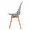 A side view of a modern gray chair with wooden legs against a white background. Náhľad obrázku produktu