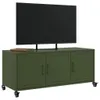 Mobile TV verde oliva 100,5x39x43,5 cm acciaio Anteprima dell’immagine prodotto 5