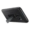 The back of a black Samsung phone case with a kickstand. Produktbild-Vorschau