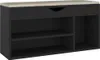 vidaXL Lavice na boty s polštářem černá 104x30x49 cm Náhled obrázku produktu 1