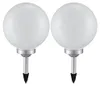 2er Set LED Solarleuchte, Kugel weiß, H 65 cm Produktbild-Vorschau 1