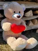 XXL Teddybär creme mit Herz Kuschelbär 100cm Teddy Bär Produktbild-Vorschau 4