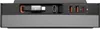 Close-up view of the ports and integrated cable of a black and gray electronic device. Voir les images du produit