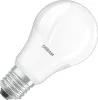 A white LED light bulb with a silver screw base. Produktbild-Vorschau