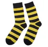 Damen Basic Socken aus Baumwolle Ringel und Punkte Gelb Produktbild-Vorschau 1