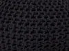 A close-up view of a dark, knitted pouf. Produktbild-Vorschau