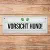 Vorsicht Hund! Metallschild mit Pfoten Motiv in grün Produktbild-Vorschau 4