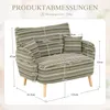 A diagram showing the dimensions of a striped armchair with a pillow. Anteprima dell’immagine prodotto