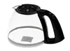 A glass coffee pot with a black handle and lid, isolated on a white background. Produktbild-Vorschau