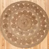 Okrągły dywanik boho 150 cm, ręcznie tkany z juty - Podgląd zdjęcia produktu 4