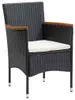 vidaXL Garten-Essstühle 4 Stk. Poly Rattan Schwarz Produktbild-Vorschau 1