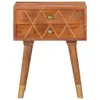 vidaXL Comodino 43×30×58 cm in legno massiccio di mango - Anteprima dell’immagine prodotto 4