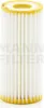 A white oil filter with yellow accents on a white background. Produktbild-Vorschau