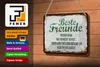 Blechschild Spruch 12x18cm Beste Freunde wissen grün braun Produktbild-Vorschau 4