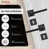 A product image showing door handles and their included accessories, with text detailing the contents of the set. Produktbild-Vorschau