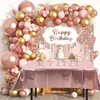Set tovaglia compleanno oro rosa 137x187cm e sfondo Anteprima dell’immagine prodotto 3
