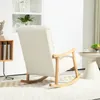 A cream-colored rocking chair with wooden legs is shown from the back in a well-lit room. Produktbild-Vorschau