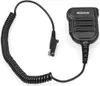 A black microphone with a coiled cord and a connector. Náhled obrázku produktu