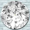 Wanduhr aus Glas Rund fi 30 Grauer Blumenstrauß Quarz Deko Produktbild-Vorschau 1