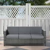Divano in polyrattan con cuscini Divano da giardino a 3 Anteprima dell’immagine prodotto 4