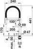 Technical drawing with dimensions of a kitchen faucet. Produktbild-Vorschau