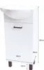 A white bathroom cabinet with a sink on top, shown with dimensions. Podgląd zdjęcia produktu