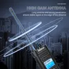 A close-up of a handheld radio with a city skyline in the background, highlighting its antenna. Produktbild-Vorschau