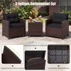 COSTWAY Gartenmöbel Set Polyrattan, 3-tlg. Balkonmöbel Set Produktbild-Vorschau 5