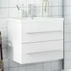 vidaXL Waschbeckenunterschrank mit Einbaubecken Weiß Produktbild-Vorschau 2