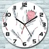 Wanduhr aus Glas Rund fi 30 Proteablumen Quarz Deko Produktbild-Vorschau 1