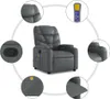 Massagesessel Relaxsessel Grau Kunstleder Produktbild-Vorschau 5