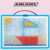 A toy mosaic puzzle board with colorful pegs forming a boat and flag, with a brand logo at the top. Náhľad obrázku produktu