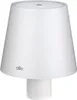 A white table lamp with a conical shade and a cylindrical base. Anteprima dell’immagine prodotto