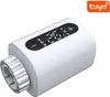 A white smart thermostat head with a digital display and a silver threaded connector, shown against a white background. A Tuya logo is visible in the top right corner. Náhľad obrázku produktu