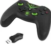 A black wireless gamepad with green accents and a USB dongle. Podgląd zdjęcia produktu