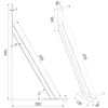 Technical drawing with dimensions of a metal bracket. Produktbild-Vorschau