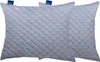 Two light gray quilted pillowcases are shown side-by-side against a white background. Podgląd zdjęcia produktu