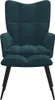 vidaXL Fauteuil relax avec pouf Bleu velours Voir les images du produit 11