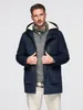 Lange herenparka met bontvoering - Marineblauw Productafbeelding-voorbeeld 7