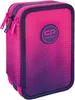 A pink and purple gradient pencil case with two zippers and a logo. Anteprima dell’immagine prodotto