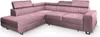A pink sectional sofa with adjustable headrests is shown against a white background. Podgląd zdjęcia produktu