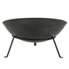 A black metal fire bowl on a stand, photographed against a white background. Produktbild-Vorschau