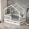ML-Design Kinderbett Hausbett 70x140 cm Weiß mit 2 Produktbild-Vorschau 7