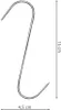 A silver S-hook with dimensions indicated. Produktbild-Vorschau