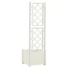 vidaXL Bac à plantes avec treillis 43x43x142 cm PP blanc Voir les images du produit 5