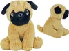 Two plush pug dogs are shown against a white background. One is in the foreground, facing the viewer, and the other is in the midground, in profile. Produktbild-Vorschau