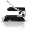 A side view of a black and silver electric grill on a white background. Podgląd zdjęcia produktu