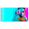 DEQORI Glasbild Echtglas 60x30 cm 'Trendiges Frauenporträt' Produktbild-Vorschau 2